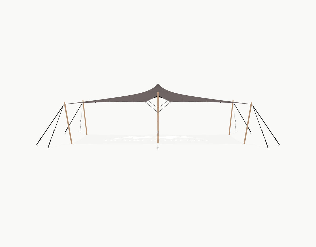Stretchtent 10.5 × 5 meter Douglas – Complete Set - Taupe