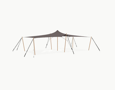 Stretchtent 10.5 × 5 meter "Douglas" Taupe – Complete Set