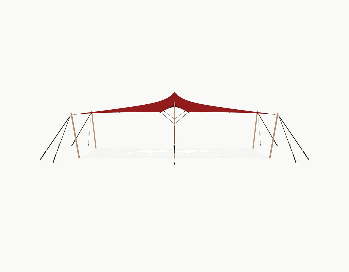 Stretchtent 10.5 × 5 meter Douglas – Complete Set - Red
