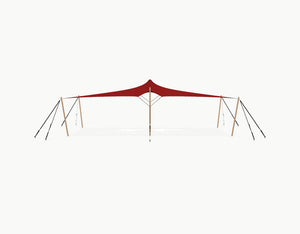 Stretchtent 10.5 × 5 meter Douglas – Complete Set - Red