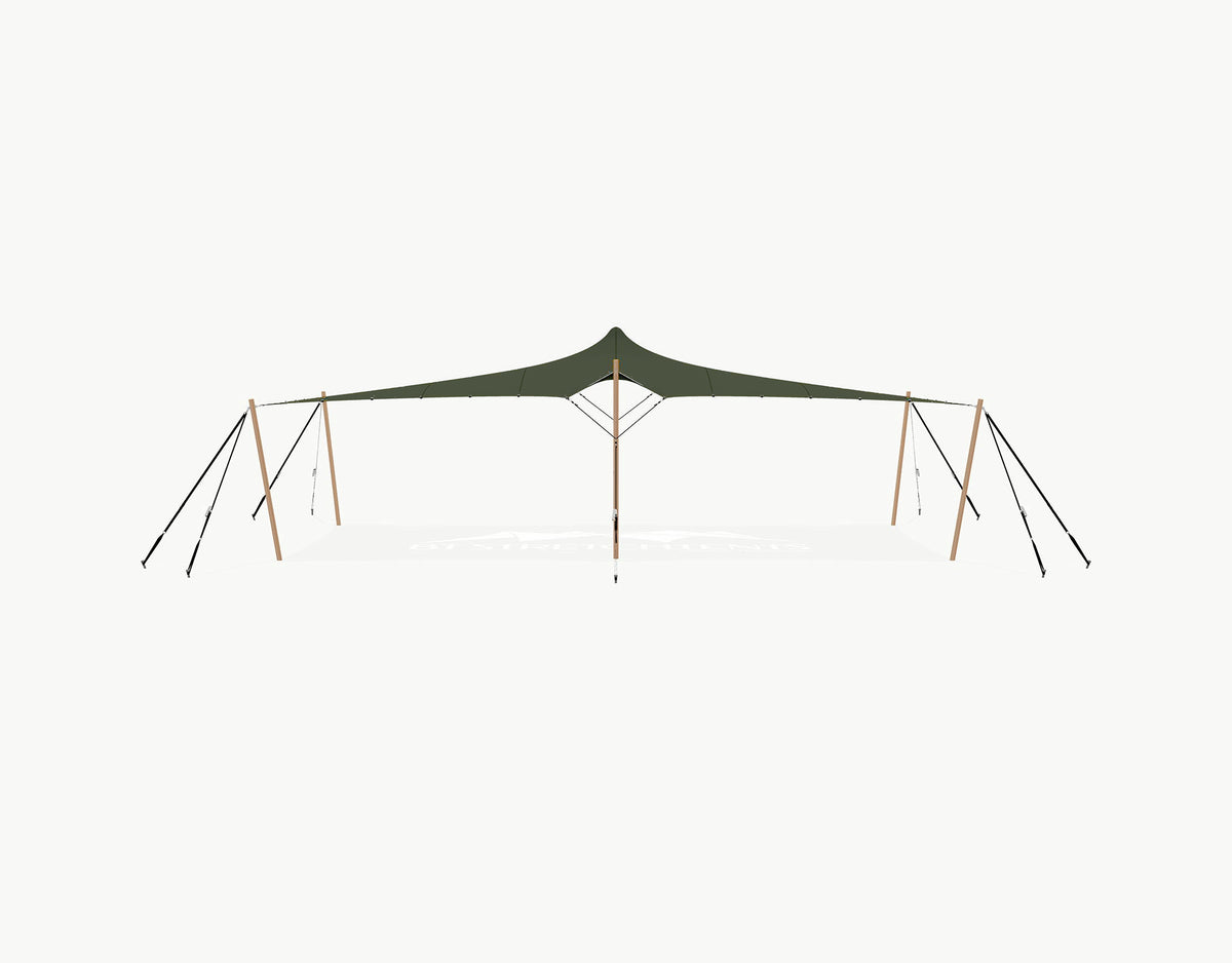 Stretchtent 10.5 × 5 meter Douglas – Complete Set - Dark Olive