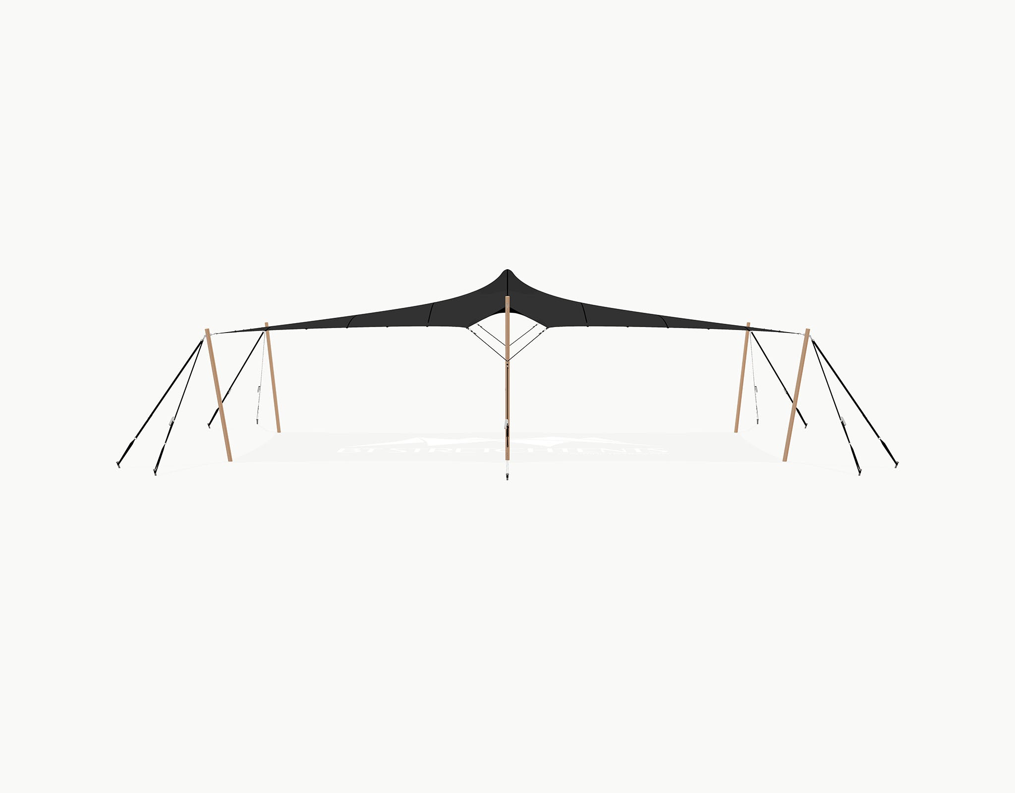 Stretchtent 10.5 × 5 meter "Douglas" Black – Complete Set