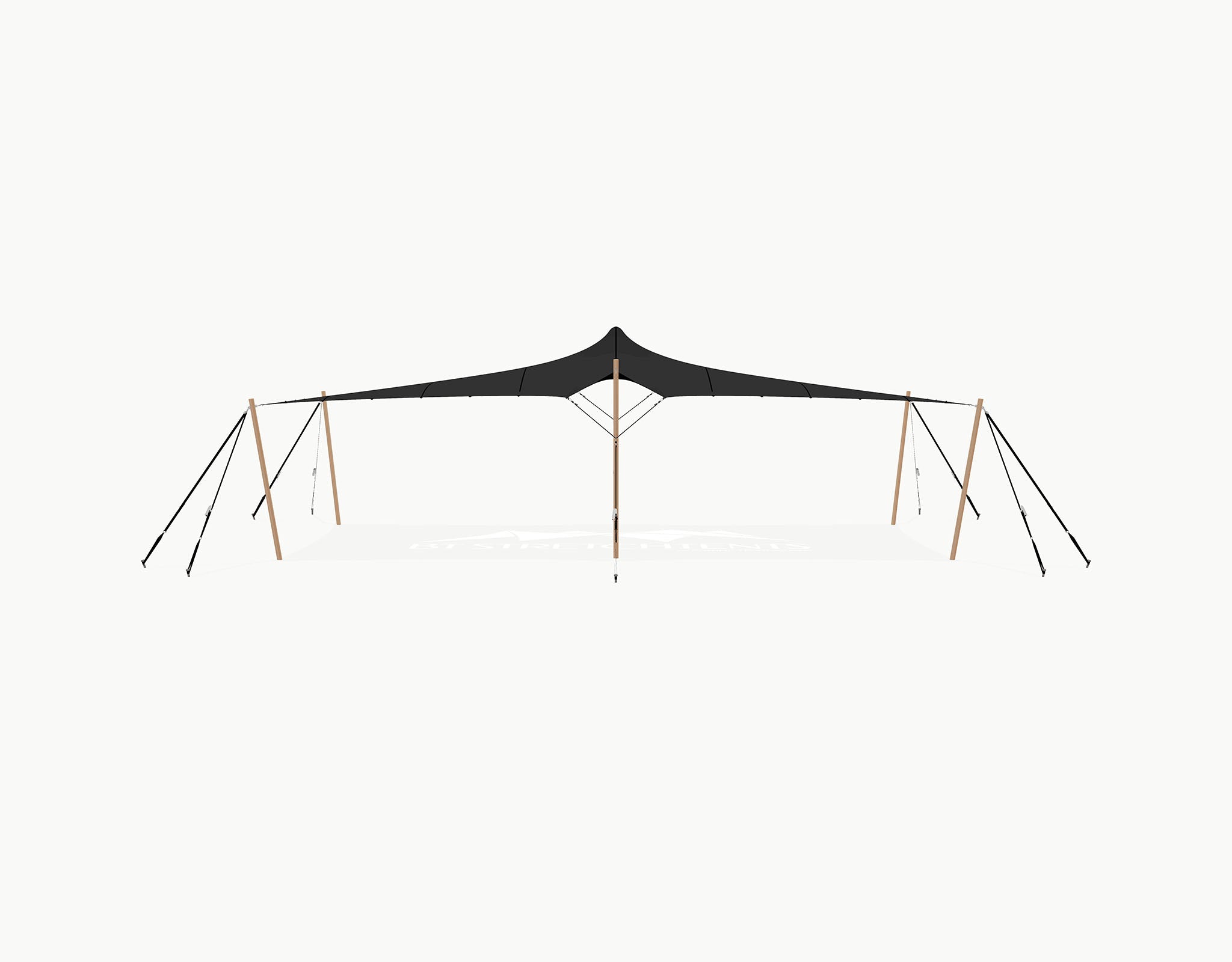 Stretchtent 10.5 × 5 meter Douglas – Complete Set - Black