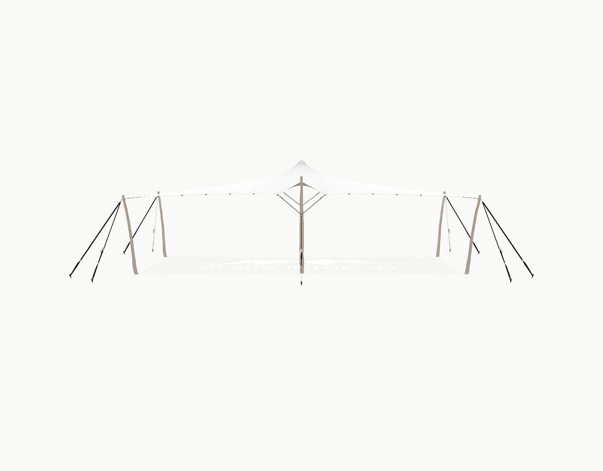 Stretchtent 10.5 × 5 meter Robinia – Complete Set - White Opaque