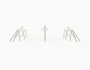 Stretchtent 10.5 × 7.5 meter Robinia – Complete Set - White Opaque