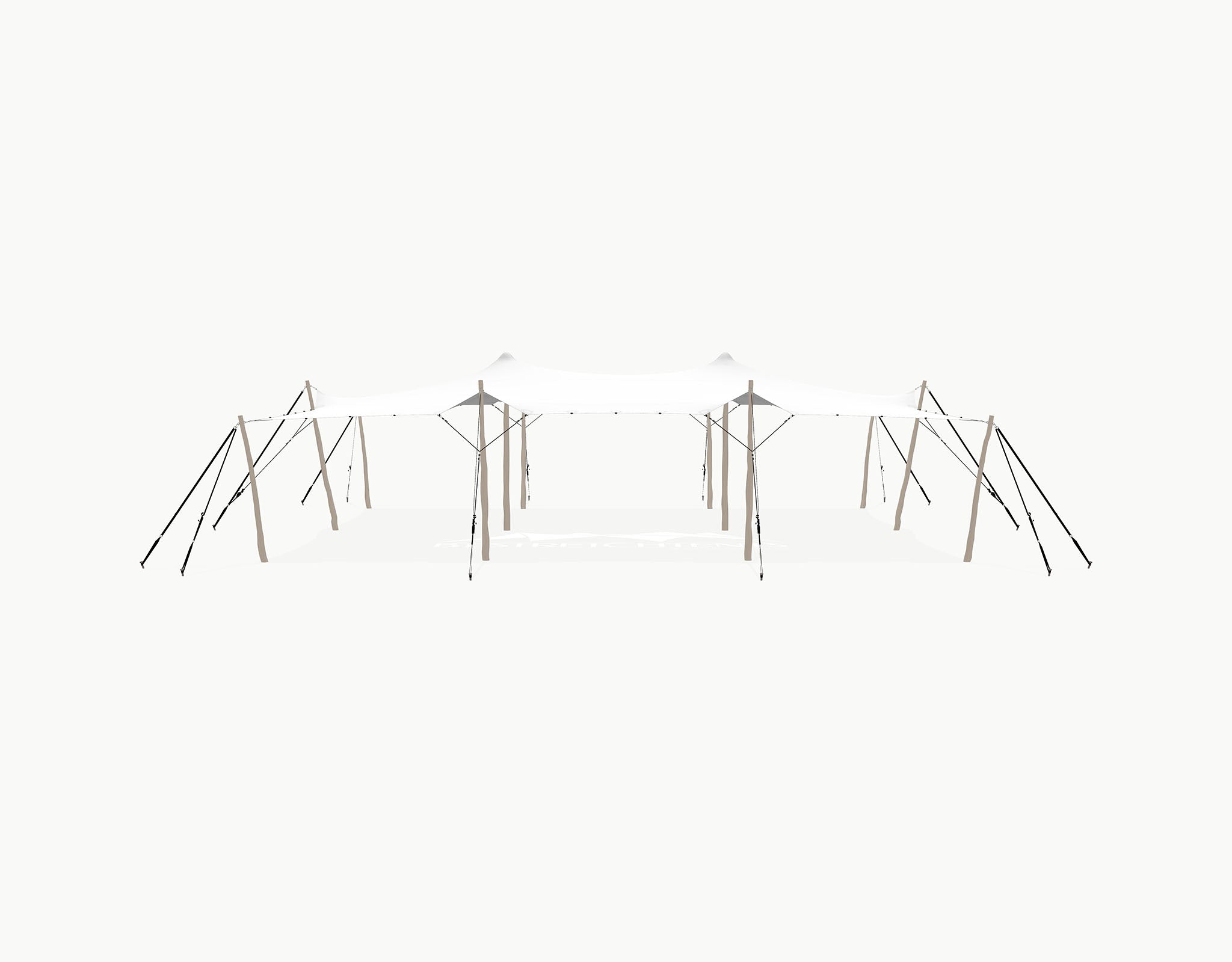 Stretchtent 12 × 10.5 meter "Robinia" White Opaque – Complete Set