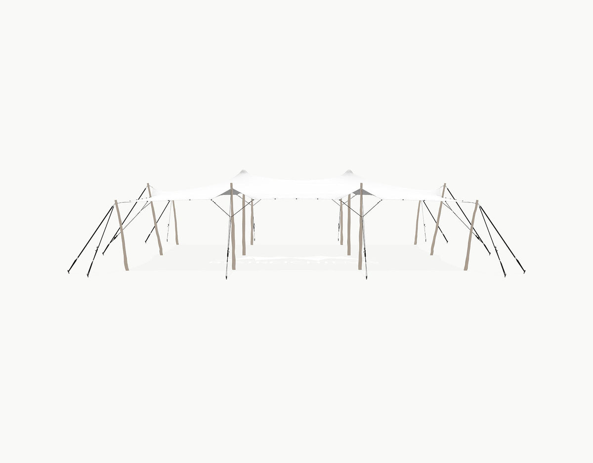 Stretchtent 12 × 10.5 meter Robinia – Complete Set - White Opaque