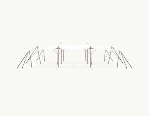 Stretchtent 12 × 10.5 meter Robinia – Complete Set - White Opaque