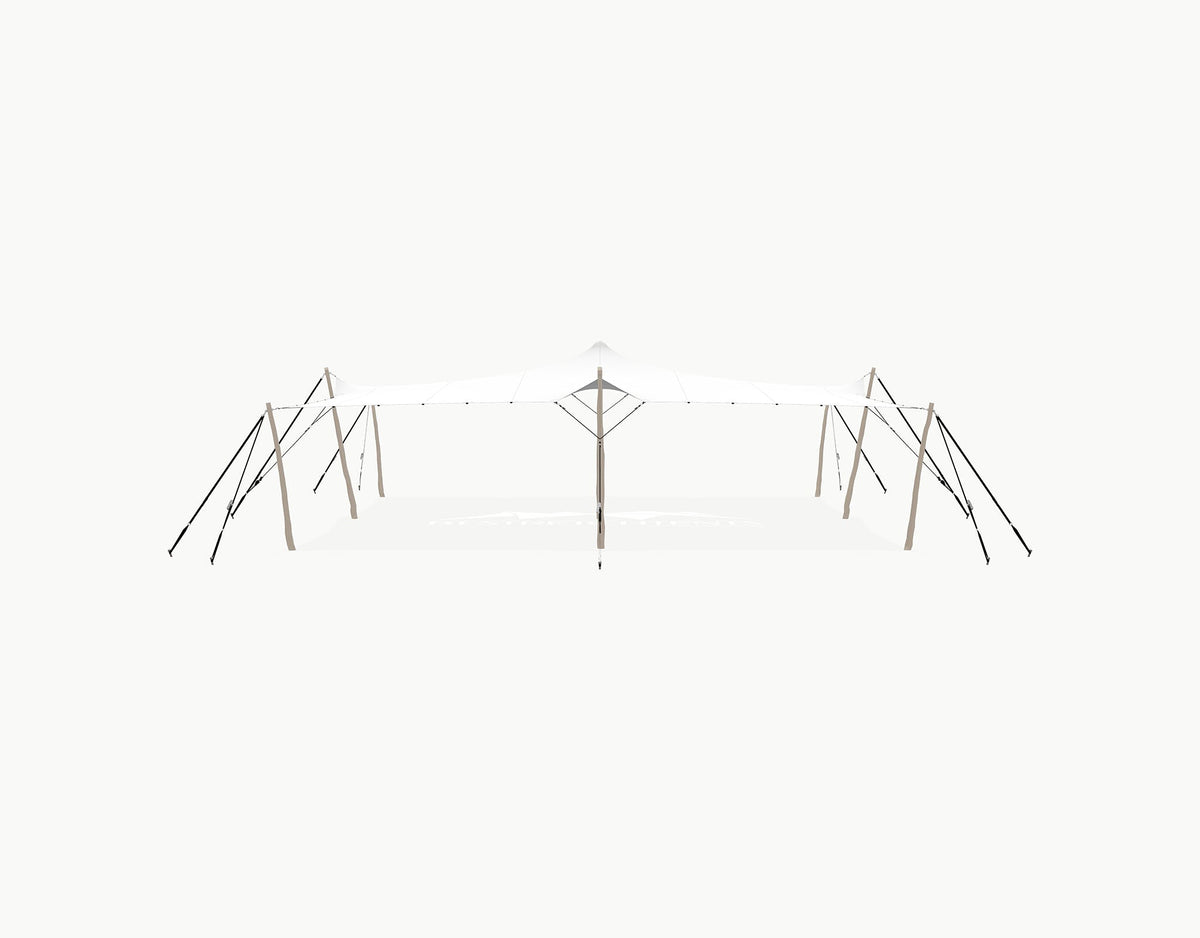 Stretchtent 10.5 × 10 meter Robinia – Complete Set - White Opaque