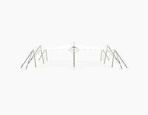 Stretchtent 10.5 × 10 meter Robinia – Complete Set - White Opaque