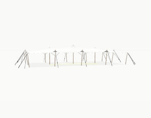 Stretchtent 19.5 × 10.5 meter Robinia – Complete Set - White Opaque