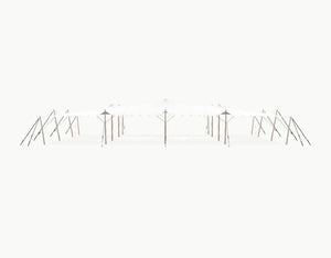 Stretchtent 21 × 15 meter Robinia – Complete Set - White Opaque