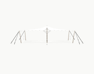 Stretchtent 10.5 × 5 meter "Robinia" White – Complete Set