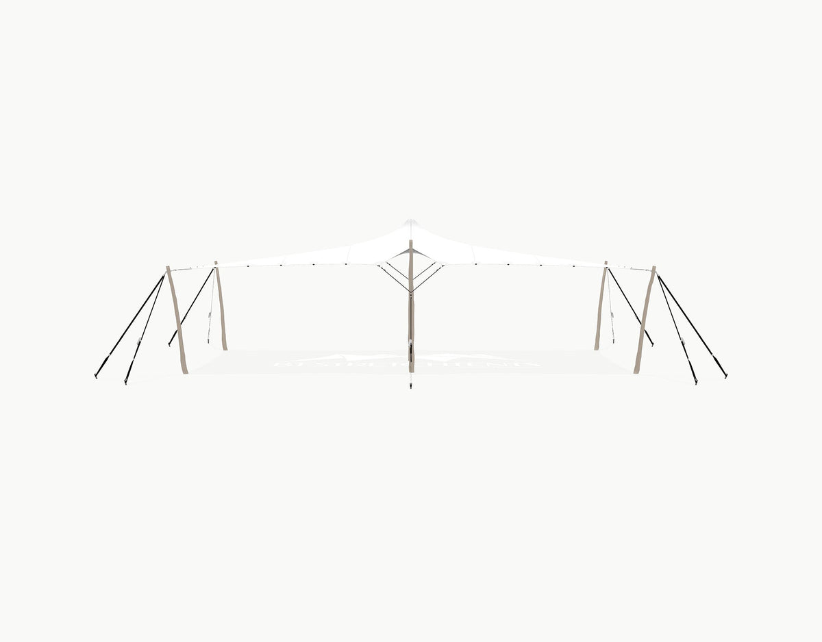 Stretchtent 10.5 × 5 meter Robinia – Complete Set - White