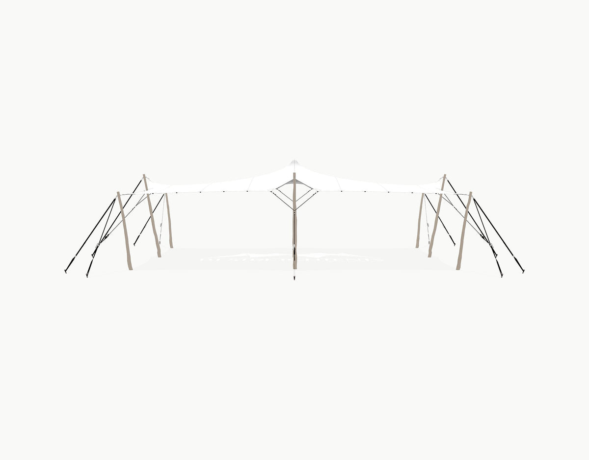 Stretchtent 10.5 × 7.5 meter Robinia – Complete Set - White