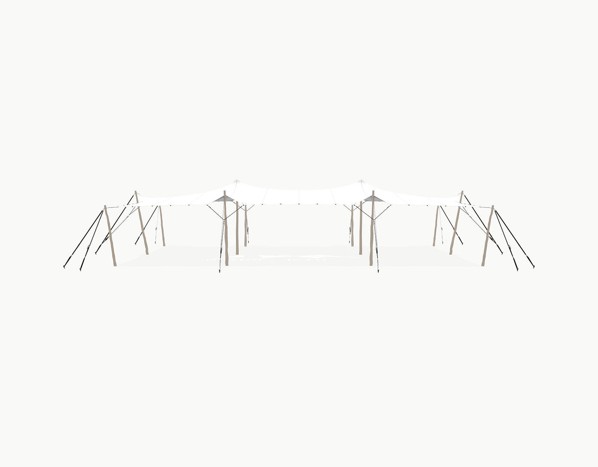 Stretchtent 15 × 10.5 meter Robinia – Complete Set - White