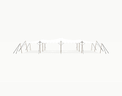 Stretchtent 19.5 × 10.5 meter "Robinia" White – Complete Set