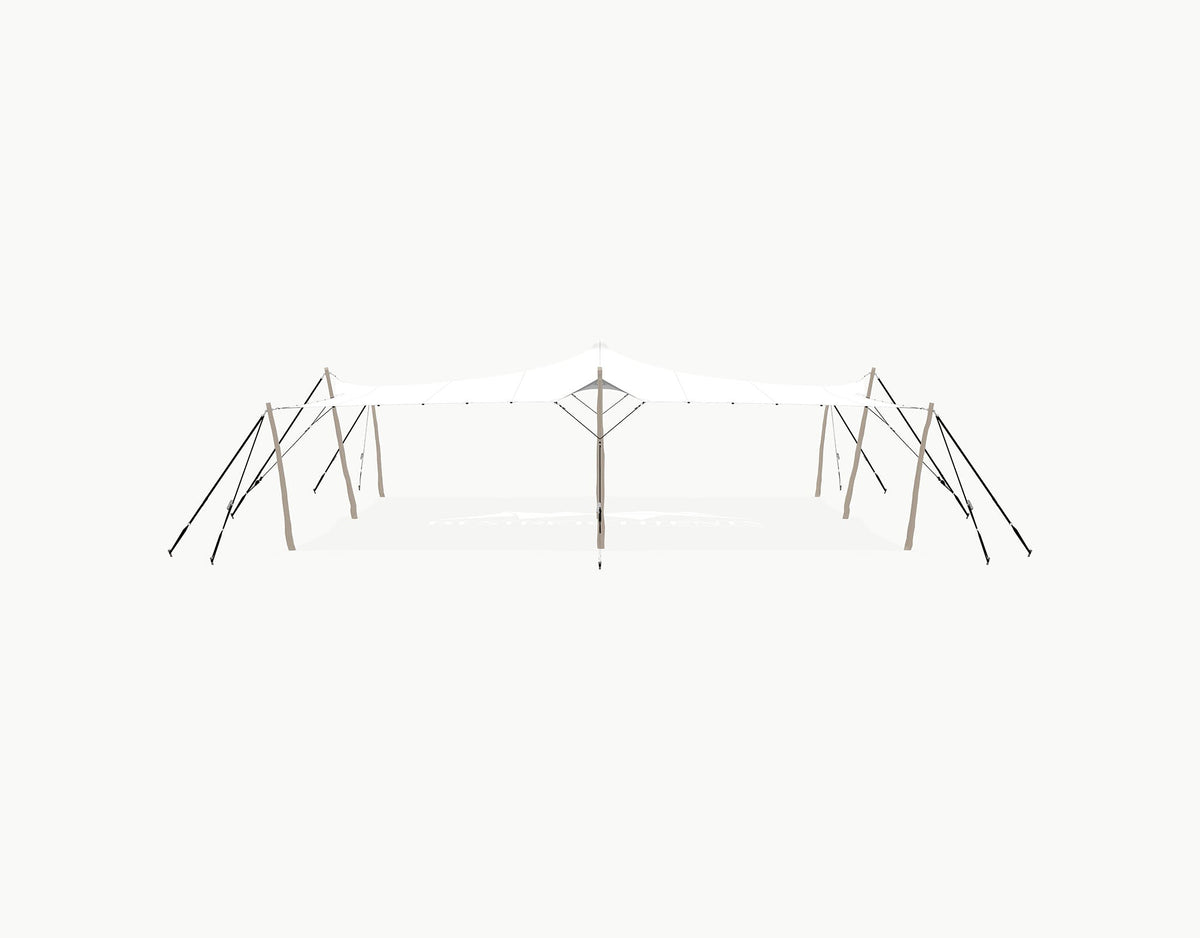Stretchtent 10.5 × 10 meter Robinia – Complete Set - White