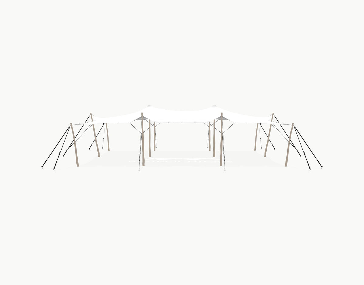 Stretchtent 12 × 10.5 meter Robinia – Complete Set - White