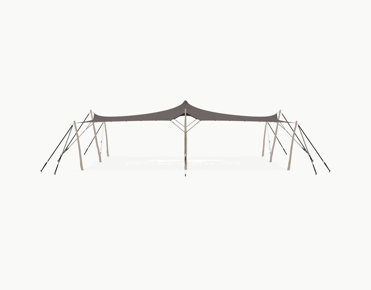 Stretchtent 10.5 × 7.5 meter Robinia – Complete Set - Taupe