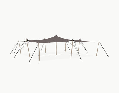 Stretchtent 10.5 × 10 meter "Robinia" Taupe – Complete Set