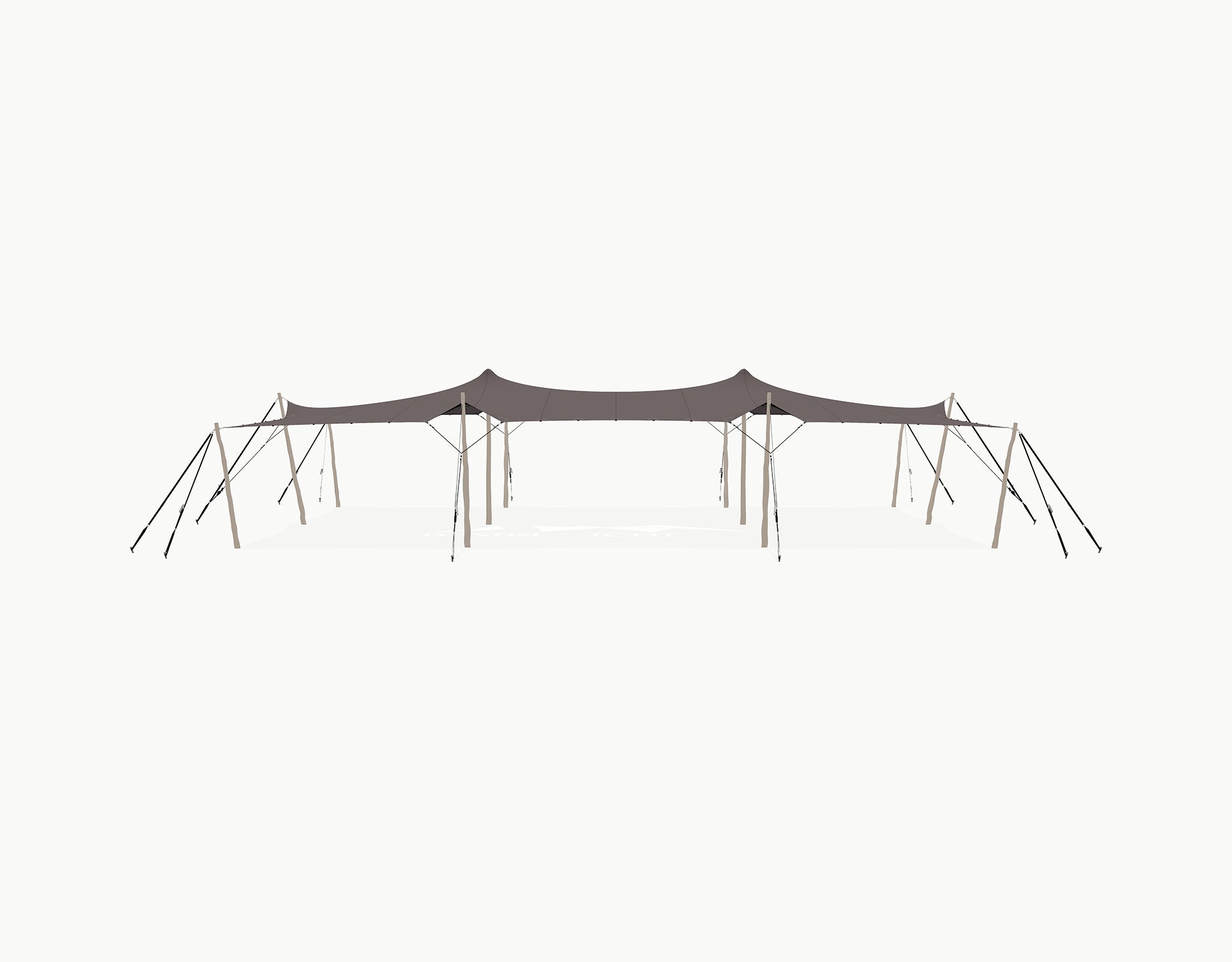 Stretchtent 15 × 10.5 meter "Robinia" Taupe – Complete Set