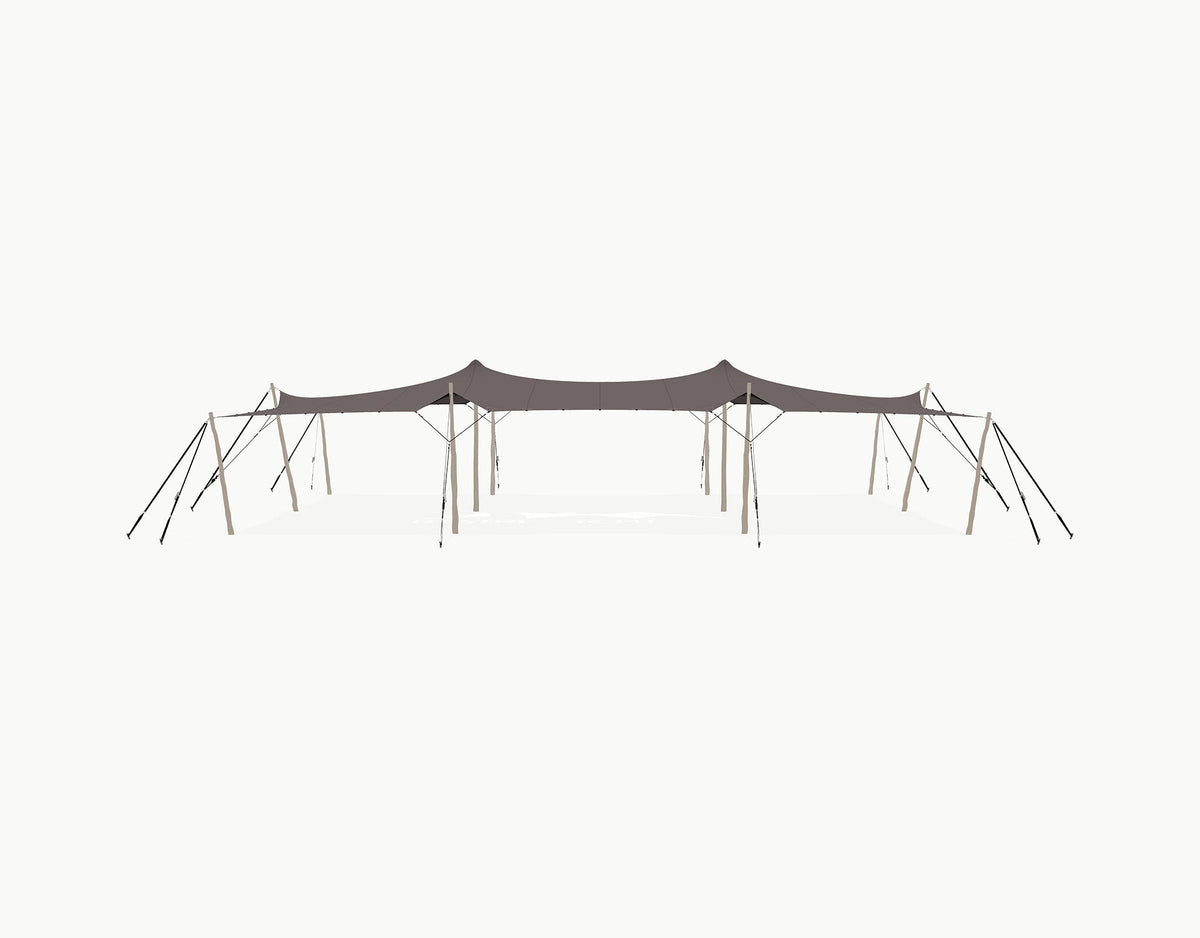 Stretchtent 15 × 10.5 meter Robinia – Complete Set - Taupe