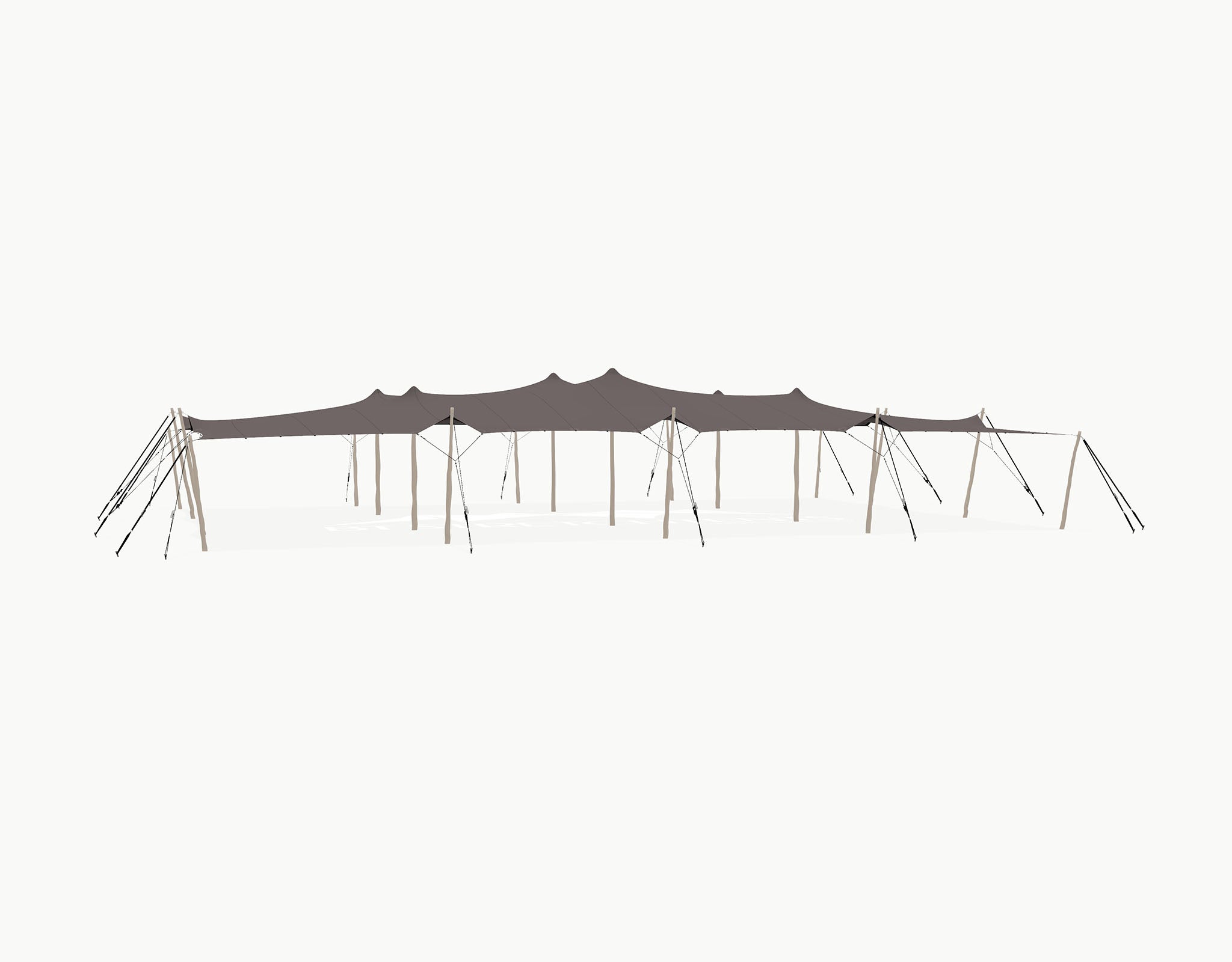 Stretchtent 21 × 15 meter "Robinia" Taupe – Complete Set