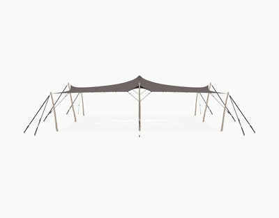 Stretchtent 10.5 × 10 meter "Robinia" Taupe – Complete Set