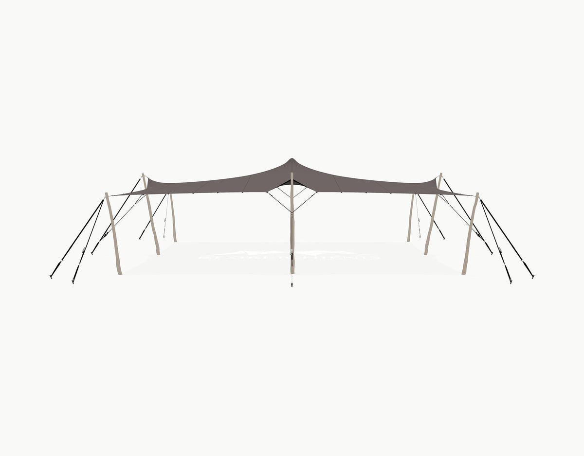 Stretchtent 10.5 × 10 meter Robinia – Complete Set - Taupe