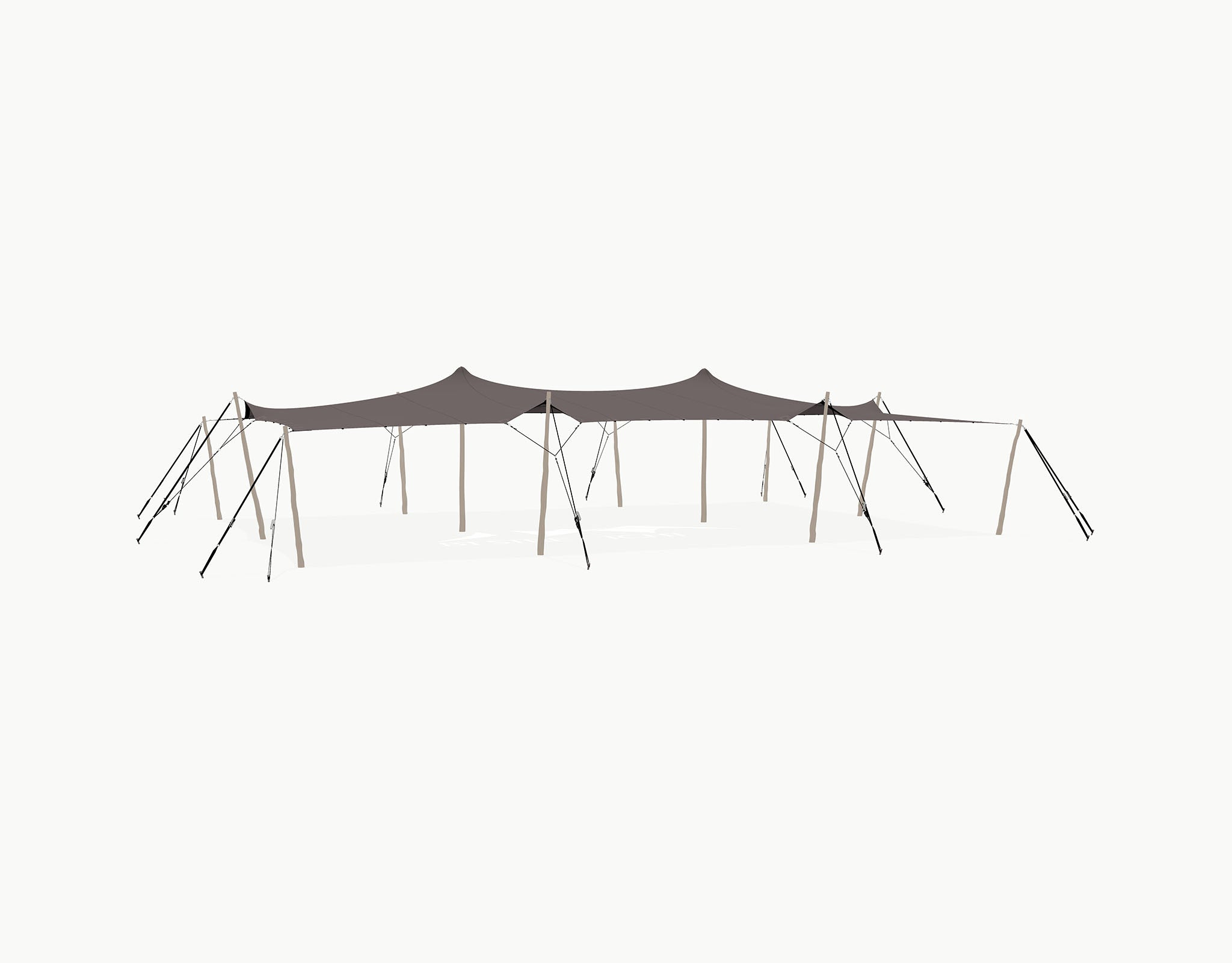 Stretchtent 15 × 10.5 meter "Robinia" Taupe – Complete Set