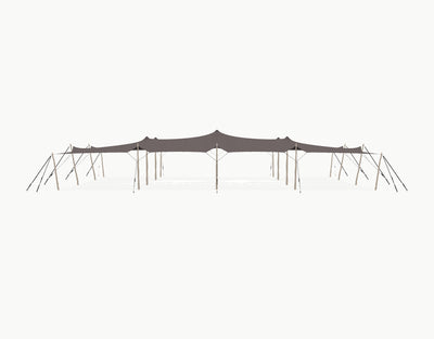 Stretchtent 21 × 15 meter "Robinia" Taupe – Complete Set