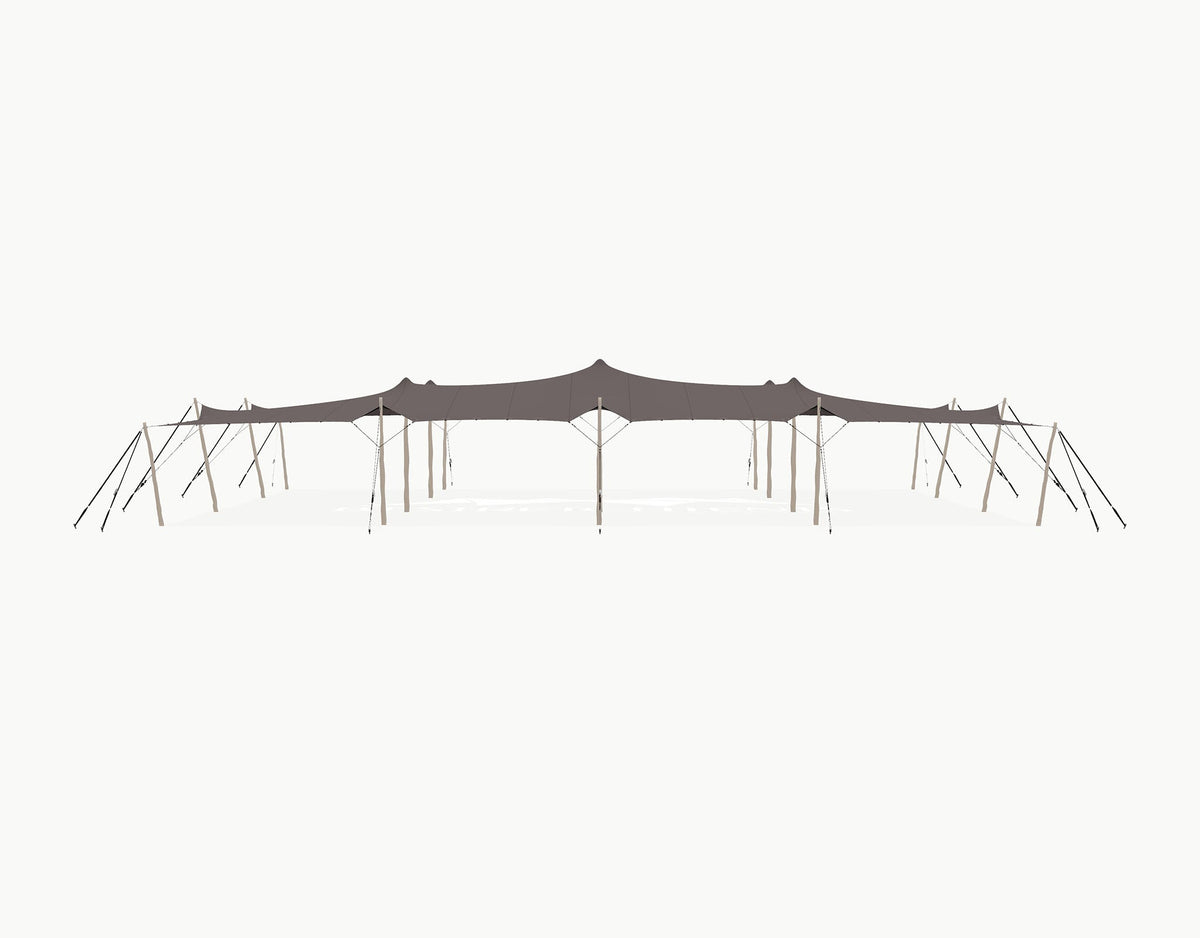 Stretchtent 21 × 15 meter Robinia – Complete Set - Taupe