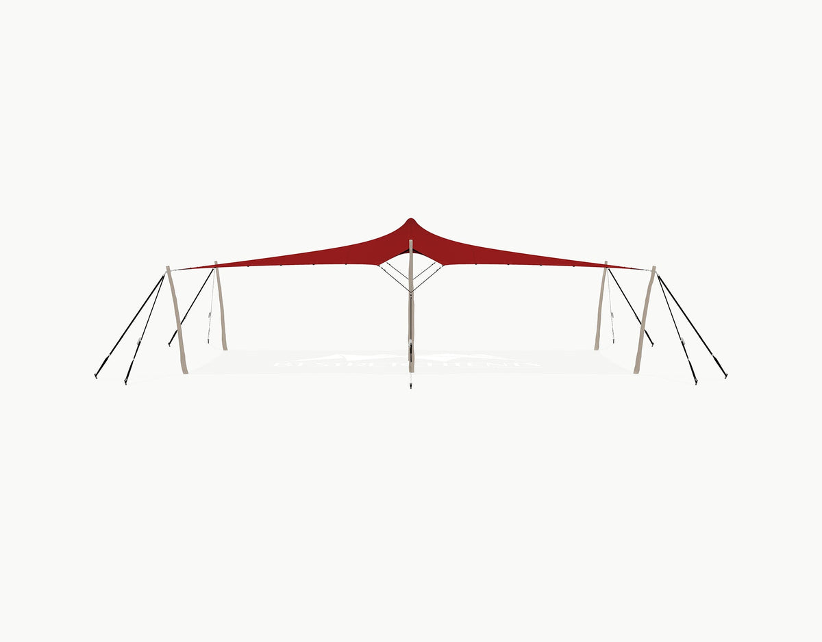 Stretchtent 10.5 × 5 meter Robinia – Complete Set - Red
