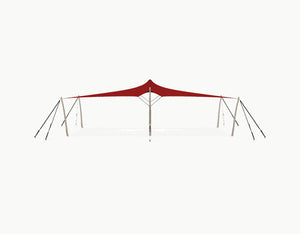 Stretchtent 10.5 × 5 meter Robinia – Complete Set - Red