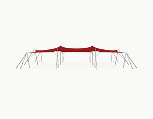 Stretchtent 15 × 10.5 meter Robinia – Complete Set - Red