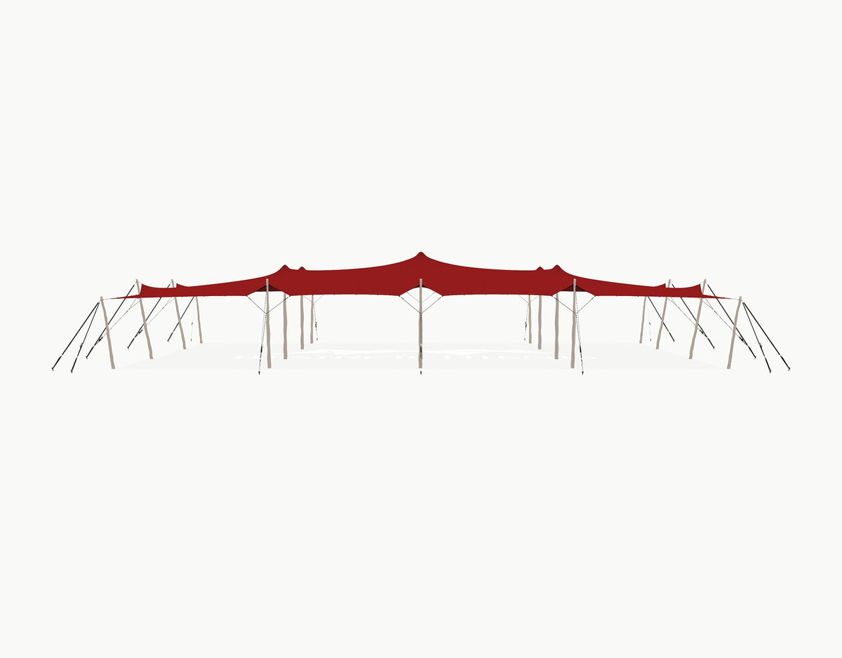 Stretchtent 21 × 15 meter Robinia – Complete Set - Red