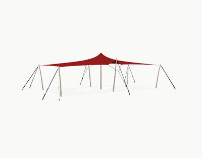Stretchtent 10.5 × 5 meter "Robinia" Red – Complete Set
