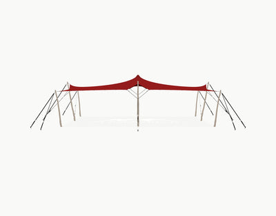 Stretchtent 10.5 × 7.5 meter "Robinia" Red – Complete Set