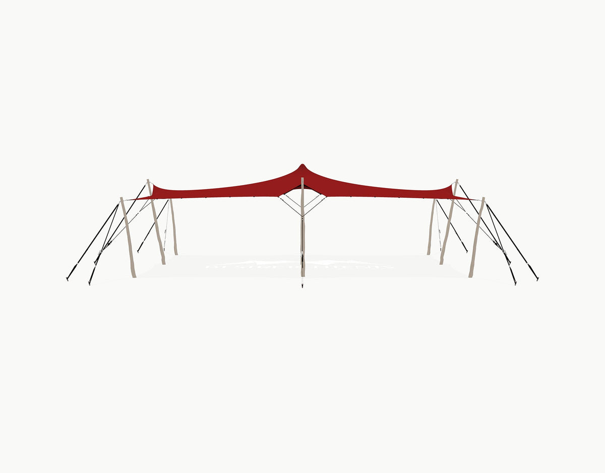 Stretchtent 10.5 × 7.5 meter Robinia – Complete Set - Red