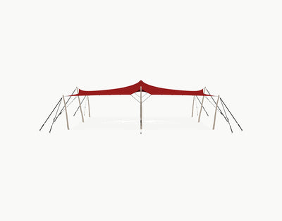 Stretchtent 10.5 × 10 meter "Robinia" Red – Complete Set