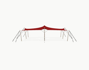 Stretchtent 10.5 × 10 meter Robinia – Complete Set - Red