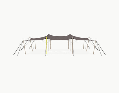 Stretchtent 12 × 10.5 meter "Robinia" Taupe – Complete Set