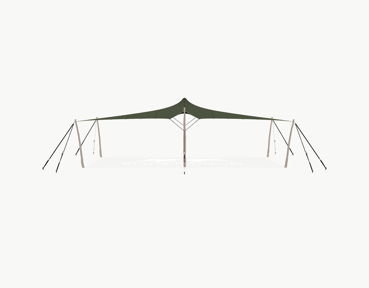 Stretchtent 10.5 × 5 meter Robinia – Complete Set - Dark Olive