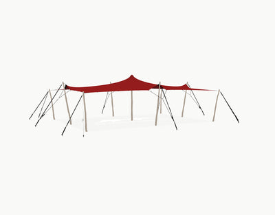 Stretchtent 10.5 × 7.5 meter "Robinia" Red – Complete Set