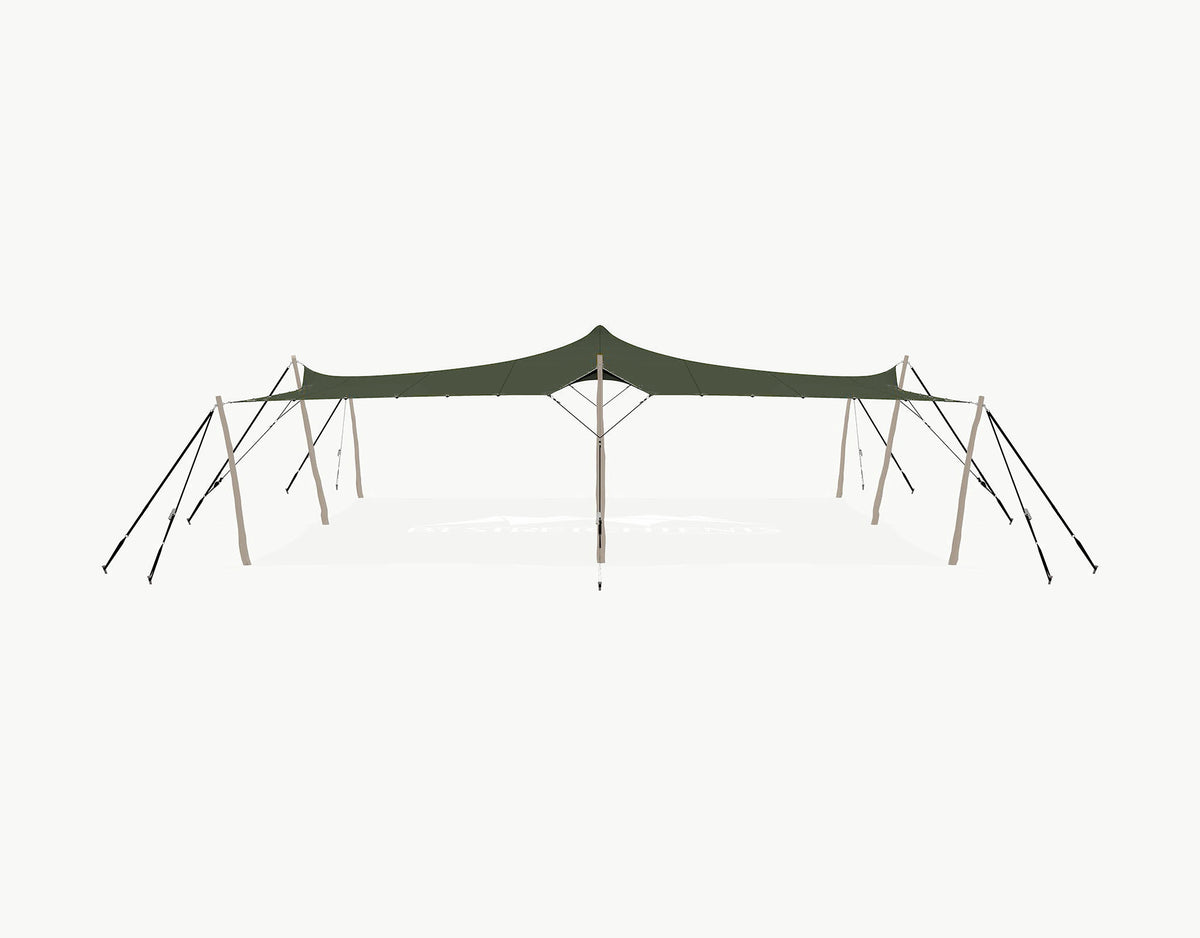 Stretchtent 10.5 × 10 meter Robinia – Complete Set - Dark Olive