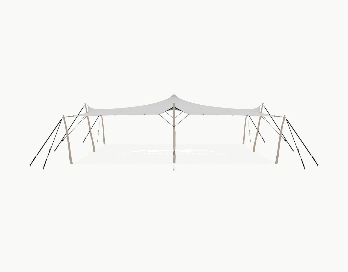 Stretchtent 10.5 × 10 meter Robinia – Complete Set - Grey