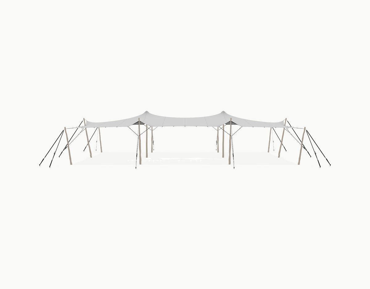 Stretchtent 15 × 10.5 meter Robinia – Complete Set - Grey