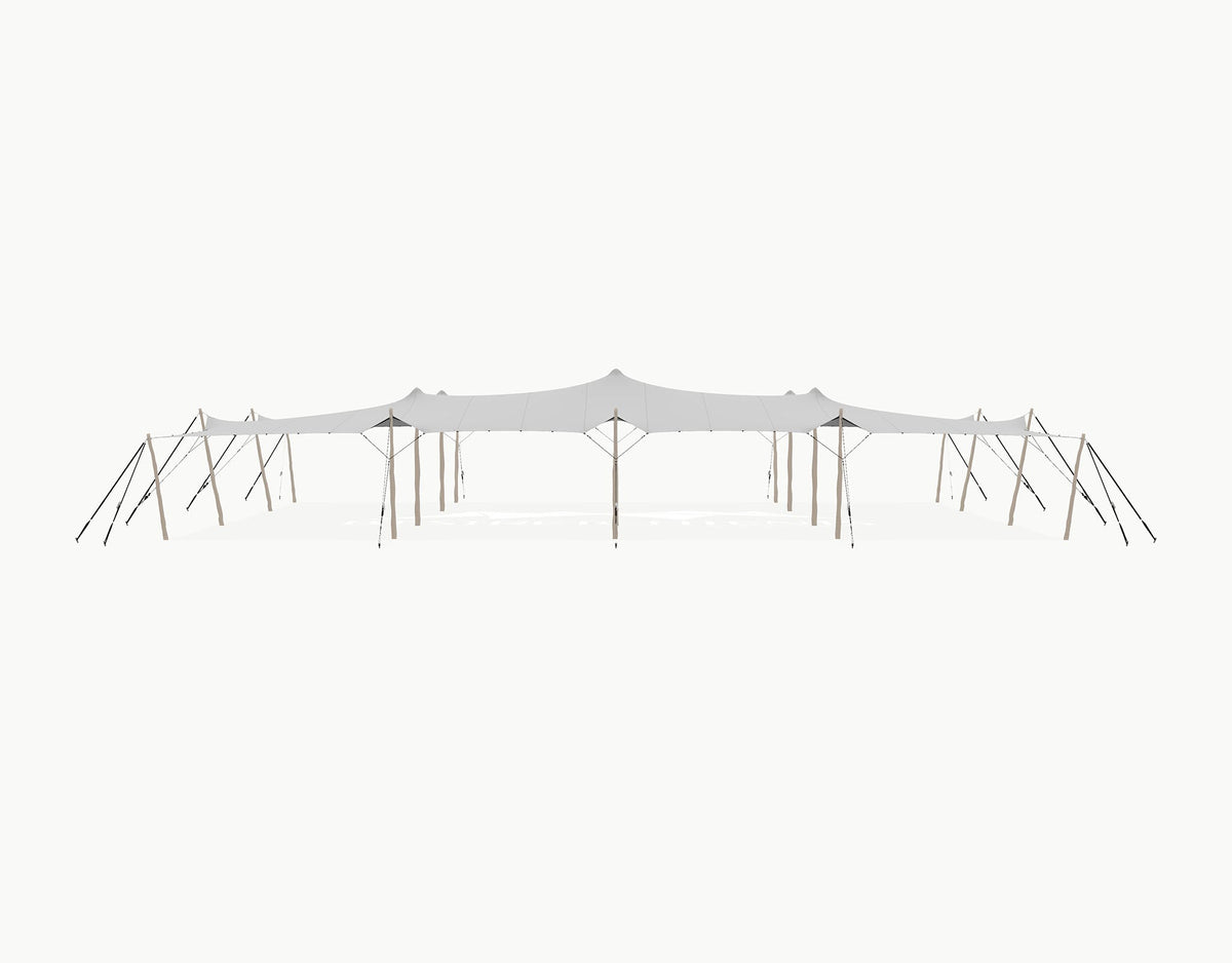 Stretchtent 21 × 15 meter Robinia – Complete Set - Grey