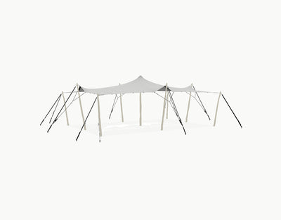 Stretchtent 9 × 6 meter "Robinia" Grey – Complete Set